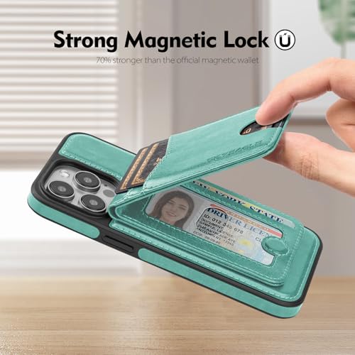SkyEagle Compatible with MagSafe iPhone 11 Pro Max Wallet Casee,Blue Green - color: Blue Green, size: iPhone 11 Pro Max - 6.7"