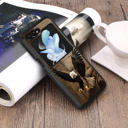 for Samsung Galaxy Z Flip 5 Case, Heavy Duty Dual Layer Hybrid Military Grade Shockproof Drop Folding Protective Cover for Samsung Galaxy Z Flip 5 5G 2023, American Bald Eagle - color: American Bald Eagle