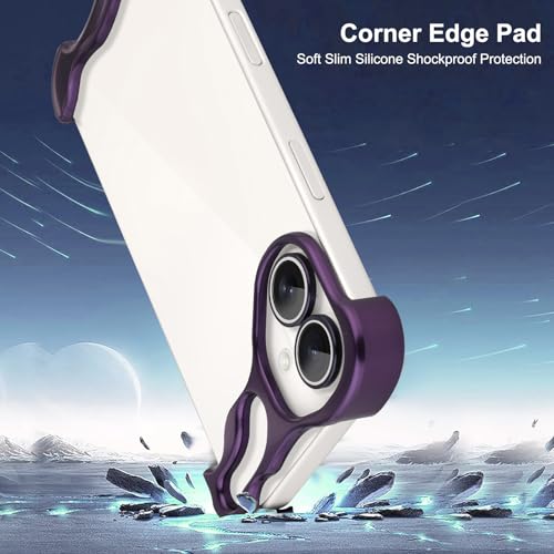 Frameless Phone Case Crafted for iPhone 16 Plus Purple - color: Aluminum Purple, size: iPhone 16 Plus