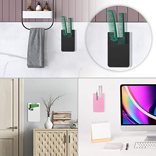Senose Phone Wallet, Card Holder for Back of Phone Stick on Cellphone Cases - color: Black+White+Gray+Pink+Light Blue
