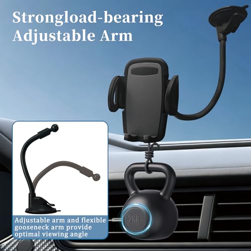 Flexible Gooseneck Phone Holder with Suction Cup, Adjustable Long Arm Mount
