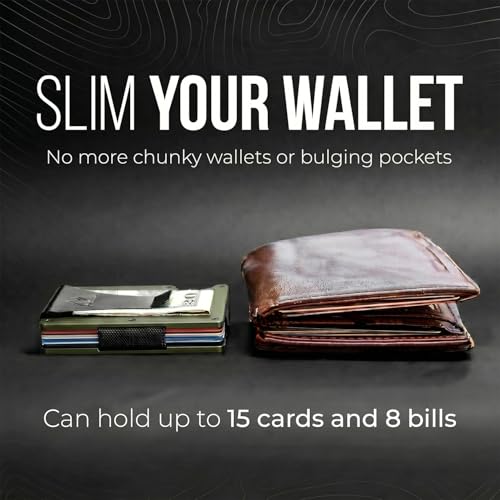 Mountain Voyage Minimalist Wallet for Men - Slim RFID Wallet, Scratch Resistant, Credit Card Holder & Money Clip, Easily Removable Money & Cards (Army Green) - color: Army Green