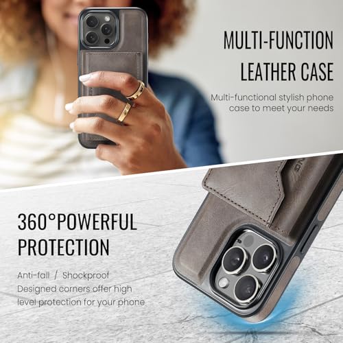 K2 2 in 1 Detachable Magnetic Phone Cases Compatible with iPhone 16 Pro Max Case with Card Holder RFID Blocking, Compatible with Magsafe Wallet, Leather 6.9'' (Coffee, iPhone 14 Pro Max) - color: Coffee, size: iPhone 14 Pro Max