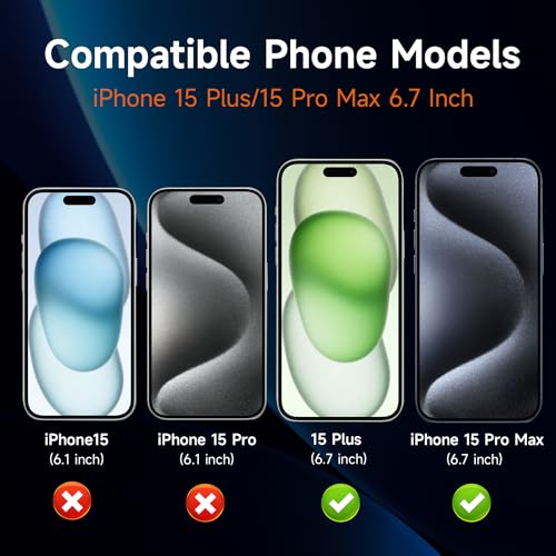 3 Pack Privacy Screen Protector for iPhone 15 Pro Max / 15 Plus - size: 15 Pro Max