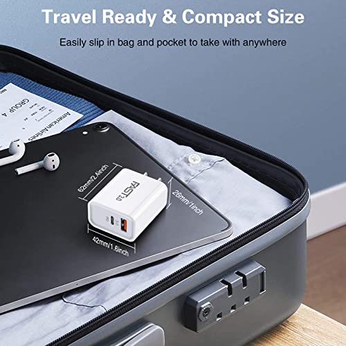 5 Pack USB C Wall Charger Block Dual Port Fast Charging Bulk - color: white