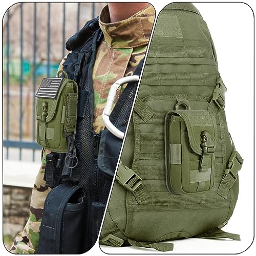 SOWHUP Tactical Molle Pouch Cell Phone Pouch Holster Small Utility EDC Pouch Gadget Organizer Bag - color: Army Green2