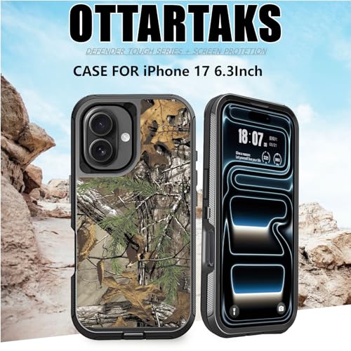 for iPhone 17 Case with Screen Protector Camo Men Boys Design, 3-Layer Full Body Rugged Shockproof Heavy Duty Protective Phone Case for iPhone 17, Camouflage - color: Camouflage