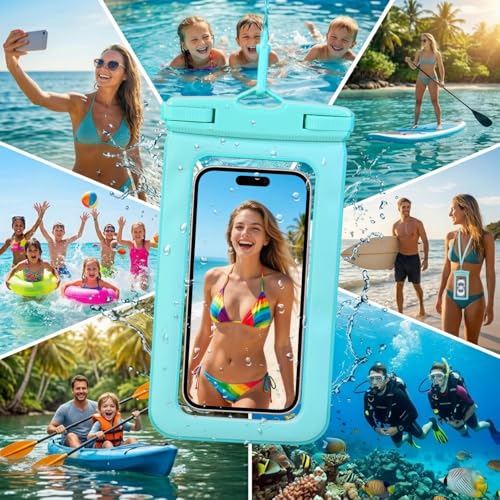 HEYSONG Waterproof Phone Pouch with Touch Screen, Secure Phone Protector for Beach, Kayaking & Water Activities, Fits Large Phones