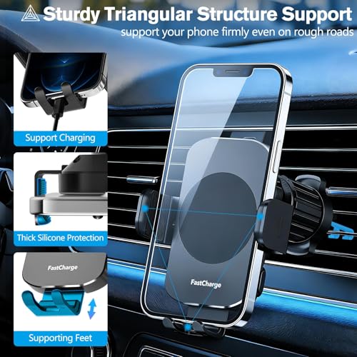 Wireless Car Charger, Fast Charging 15W Auto Clamping Car Charger Phone Holder Phone Mount for iPhone16 15 14 13 12 11 Pro Max Xs, Samsung Galaxy S24 Ultra S23 S22 S21 S20 S10+ Note 9, etc - color: Black-1