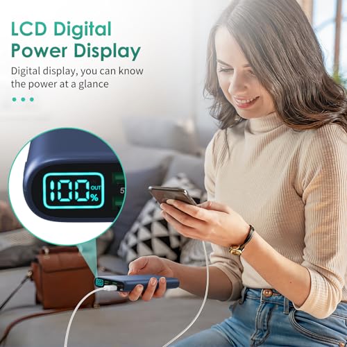 Portable Charger 38800mAh Power Bank with 5 Outputs & 2 Inputs,PD USB C In&Out Fast Phone Charging External Battery Pack Backup,Travel Essential Outdoor for iPhone 18/17/16,Android Samsung Galaxy-Navy - color: B-Navy