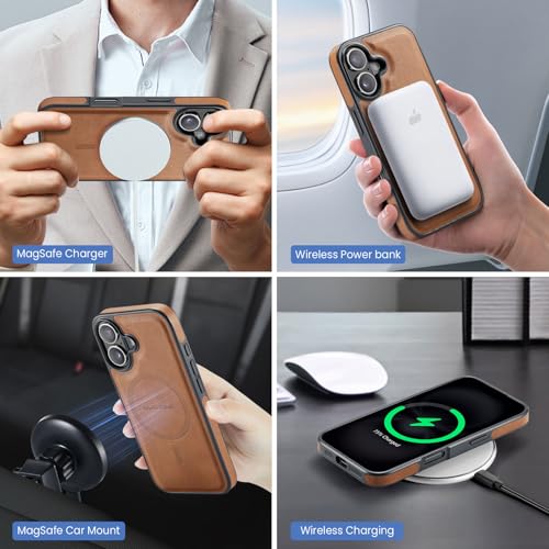 K2 2 in 1 Detachable Magnetic Phone Cases Compatible with iPhone 17 Case with Card Holder RFID Blocking, Compatible with Magsafe Wallet, Leather 6.3'' (Brown, iPhone 17) - color: Brown, size: iPhone 17