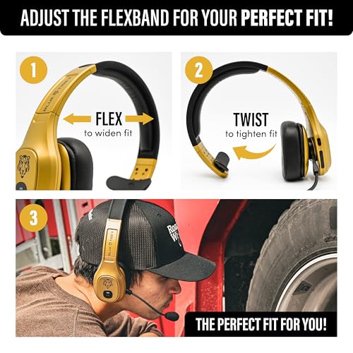 Blue Tiger Storm Gold- Wireless Trucker Bluetooth Headset with Mic - color: Gold, style: Storm Gold