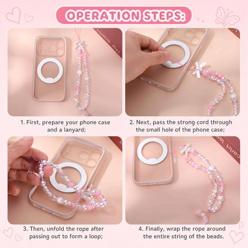 Pink Beaded Phone Wrist Straps, Y2K Phone Case Charms Camera Charm Strap, Lanyard Keychain Wristlet Aesthetic Cellphone Charm - style: Mermaid Ocean Fantasy