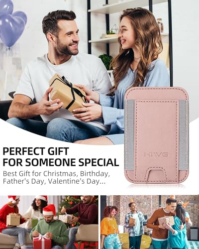 HiWe for MagSafe Wallet, 7 Cards Holder for Phone Case, RFID Blocking - color: Gold Wallet - Grey Band