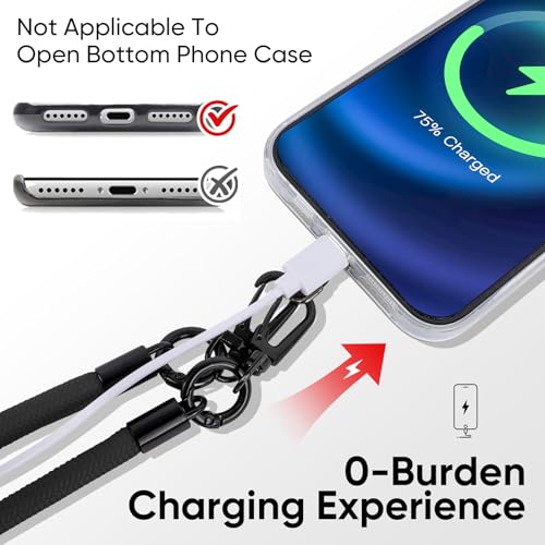 Phone Lanyard, Adjustable Wrist Strap, 2 Pads, Anti Theft Lanyard Crossbody, Multifunctional Cell Phone Neck Strap - color: Black