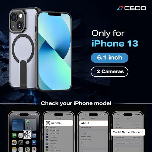 CEDO Magnetic Kickstand Case for iPhone 13, MagSafe Compatible Black - size: iPhone 13