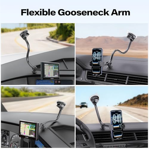 Replacement 14'' Gooseneck Arm Suction Cup Mount for 17mm Ball Joint