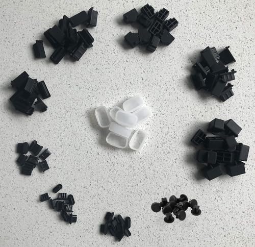 Silicone Anti Dust Cover Plug Kit, 10 Sizes, 100 Pcs, Black - size: 10Sizes