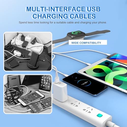 USB C Watch Charger 4 in 1 Portable Type C Charging Cable Compatible with Apple Watch iwatch Series Ultra/SE/8/7/6/5/4/3/2/1 and Compatible with iPhone,Galaxy,Pixel,Android (4ft/1.2M) - style: 4 in 1 USB