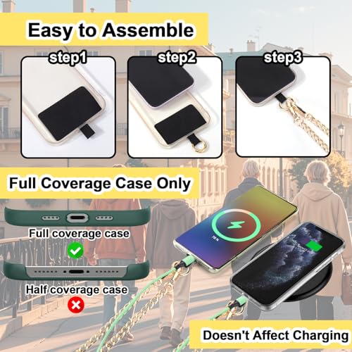 XANGNIER Clip and Go Strap for Phone with Wallet Crossbody,Chain Gold - color: Chain Gold