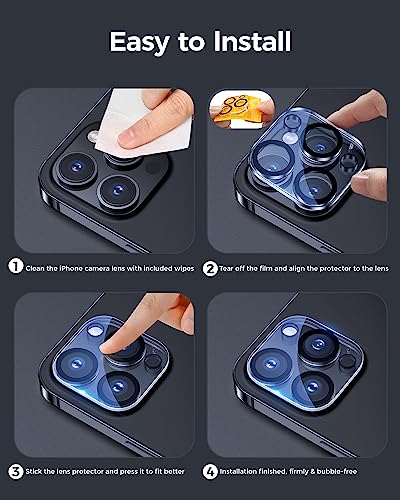 [3 Pack Camera Lens Protector For iPhone,9H Tempered Glass,Anti-Scratch,Case Friendly,Night Circle,No-Bubble HD Clarity,Full Cover (for iPhone 15 Pro/15 Pro Max) - size: for iPhone 15 Pro/15 Pro Max