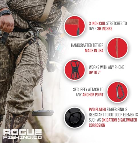 Rogue Fishing Co. The Protector Phone Tether - Phone Leash - color: Hi-vis Orange