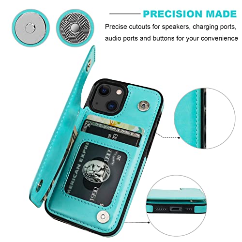 ONETOP for iPhone 12 Mini Wallet Case with Card Holder,LightBlue - color: Light Blue