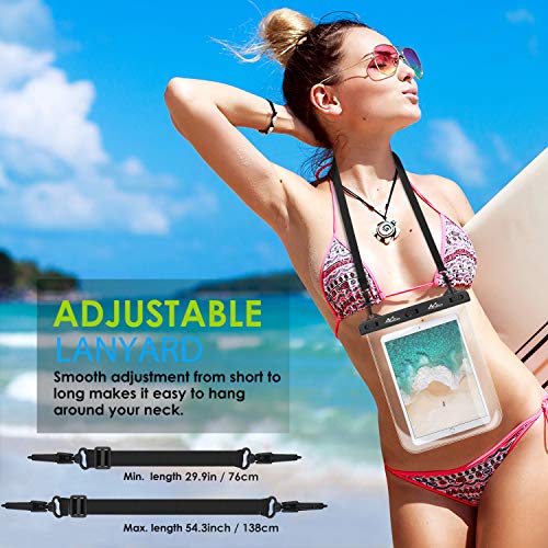 MoKo Waterproof Tablet Case, Tablet Pouch Dry Bag, Up to 12 in, Black | Compatible with iPad 10th, iPad 9/9.7/10.2, iPad mini 6/5/4/3, iPad Air 5/4, Air 3 10.5, iPad Pro 11 2022, Galaxy Tab S6/S7 - color: Clear with hand strap