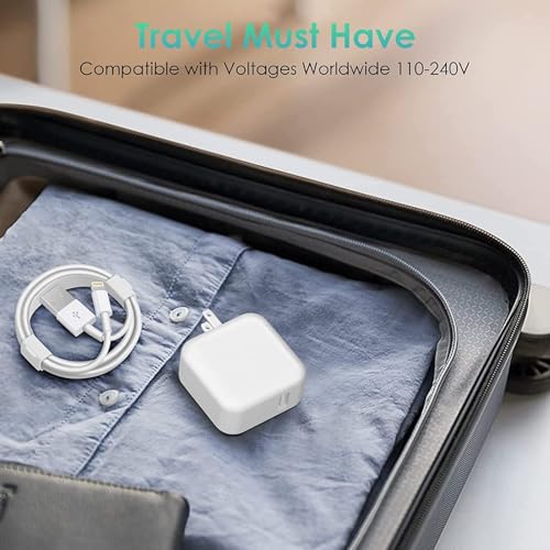 iPad Charger,Fast Charge iPhone,10FT i-Pad Charging Cord, 12W i Pad Charger Fast Charging Block Foldable Portable Travel Plug with Extra Long Lightning Cable Cord Compatible with iPad/iPhone/Airpod - size: 1PACK 10FT