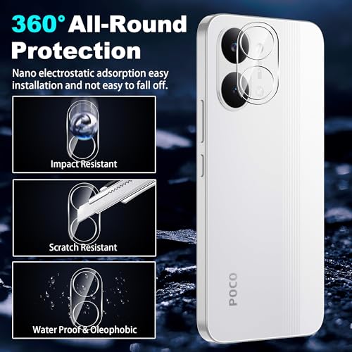 for Xiaomi Poco X8 Pro Max 5G Screen Protector with Camera Lens Protector, 9H Hardness Anti-Scratch Tempered Glass flim, Case Friendly, Anti-Fingerprint,Anti-Scratch (2+2 PACK) - color: Poco X8 Pro Max 5G