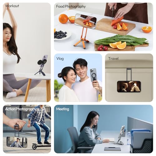 ULANZI MA38 Magnetic Phone Tripod for iPhone, Portable Phone Holder Silver - color: Lunar Silver