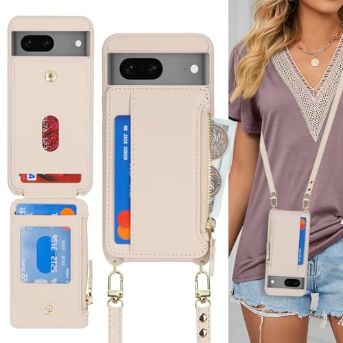 Cavor Compatible with Google Pixel 7 Case Wallet, Cream - color: Cream, size: Google Pixel 7