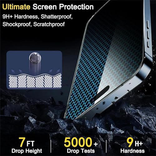 Ferilinso 3 Pack Screen Protector for iPhone 15 Pro, Tempered Glass, HD - size: iPhone 15 Pro