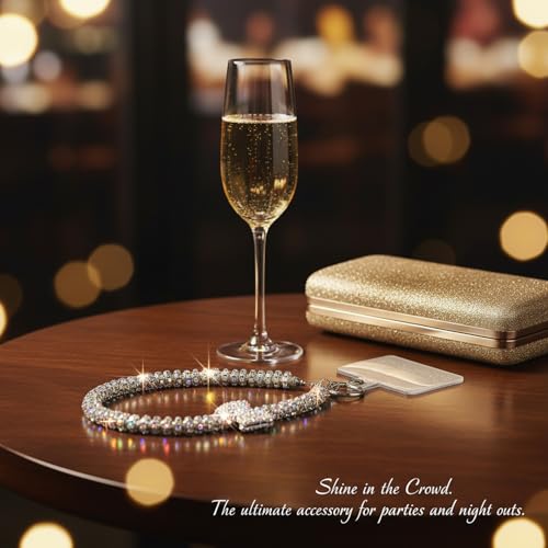Luxury Diamond Phone Wrist Strap Beaded Cellphone Lanyard with Tether Tab Shiny Rhinestone Phones Chain Hands-Free Wristlet Bracelet Bow keychain Wristlet CellPhone Lanyards Phone Charm for Women