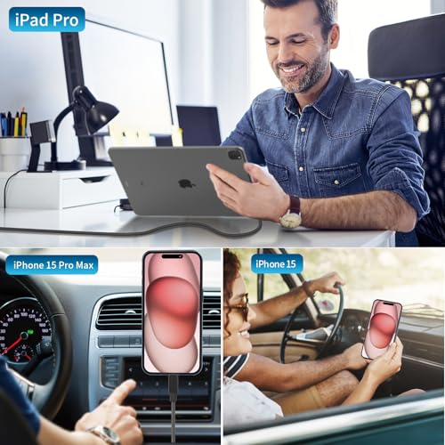 Apple MFi Certified iPhone 18 Car Charger 90W USB-C Fast Car Phone Charger - color: Titanium Black