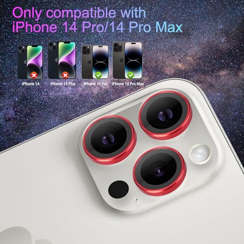Camera Lens Protector for iPhone 14 Pro/14 Pro Max, Red - color: Red