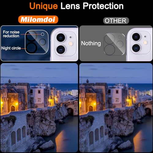 Milomdoi Screen Protector for iPhone 11,Tempered Glass | 4+4 Pack, 9H+ Hardness, Camera Lens Protector, Military Grade Shatterproof, Easy Installation, No Bubbles, Case Friendly - size: iPhone 11-6.1 Inch