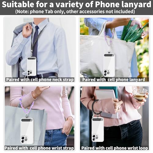 TACOMEGE Phone Tether Tab for iPhone, Cell Phone Lanyard Patch, Phone Strap Replacement Part for All Full Phone Cases (Dark Grey) - color: Dark Grey