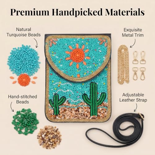 Small Crossbody Bags for Women, Cell Phone Shoulder Bag Boho Wallet Purse - color: Cactus