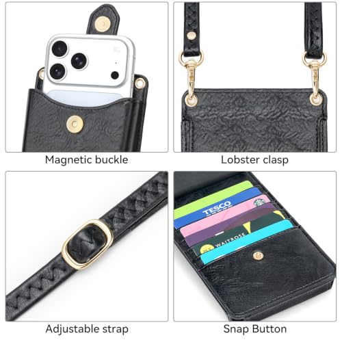 Peacocktion Small Crossbody Cell Phone Purse for Women, Lightweight Mini Small Crossbody Bags for Women with Card Slots - color: 16-balck