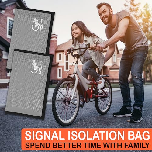 Faraday Bag Anti-Tracking GPS RFID Car Key Signal Blocker Wallet Shielding Pouch Protective Case for Cell Phone Car Key FOB, Data Privacy, Electronic Device Security (SILVER - NYLON) - color: SILVER - NYLON