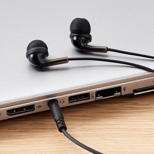 Amazon Basics 3.5mm Wired Earbuds 2 Pack, In-Ear Headphones with Built-In Microphone & Track Control, S/M/L Ear Tips, Compatible with Phones, Laptops & Tablets - size: 2 Pack, style: 3.5mm Aux