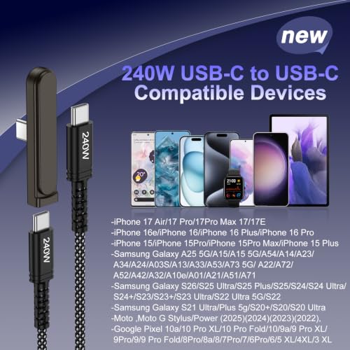 Invisible Holder C Charger Cable with Stand,Detachable 2 in 1 USB C Cable - color: Black