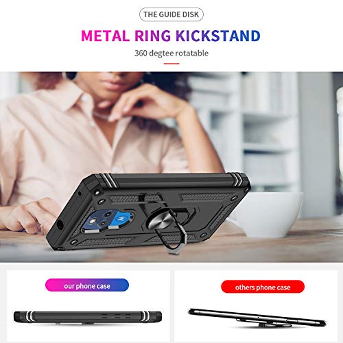 LeYi for Moto G Play 2021 Case: Heavy Duty Shockproof and Stand Black - color: Black, size: 6.5 inch (G Play 2021)