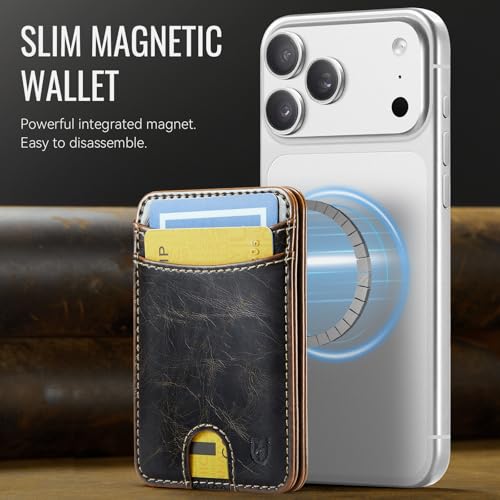 for Magsafe Wallet Magnetic RFID Blocking Card Holders, Coffee - color: Luxury Coffee
