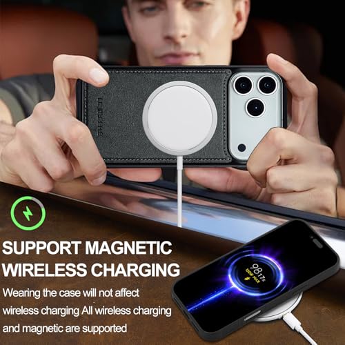 L3 2 in 1 Detachable Leather Wallet and Phone Cases Compatible with iPhone 17 Pro Max Case with Card Holder RFID Blocking, Compatible with Magsafe Charging 6.9 Kickstand (Black, IP 17 Pro Max) - color: Black, size: 6.9