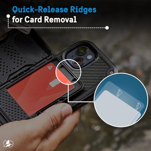 Pelican MagSafe Wallet with RFID Blocking for Cards and Cash - Black | Military STD Snap-On Magnetic Phone Wallet/Card Holder - Detachable MagSafe Wallet for iPhone 17 Pro Max/16/15/14/13/Pixel 10 - color: Shield Black, style: Shield