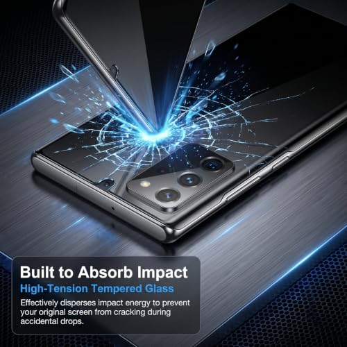 2 Pack Privacy Screen Protector for Samsung Galaxy Note 20 with 2 Pack Camera Lens Protector, Tempered Glass Fingerprint Unlock Compatible, 180 Degree Anti Spy Anti Glare Full Coverage Shield