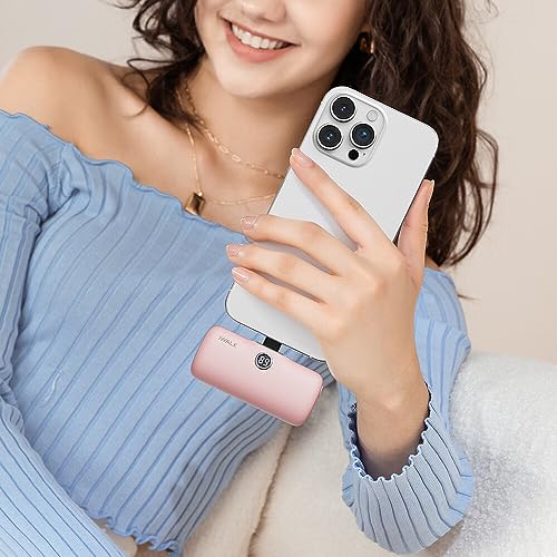 iWALK USB-C Portable Charger for iPhone 15/16, Mini 20W 4,800mAh Wireless Power Bank Fast Charging Travel Battery Pack Compatible with iPhone 16/15/15 Plus/15 Pro/15 Pro Max, Andriod Phone Samsung - color: Pink