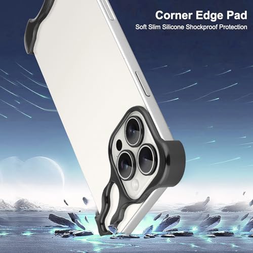 Frameless Phone Case Crafted for iPhone 16 Pro Max Black - color: Aluminum Black, size: iPhone 16 Pro Max